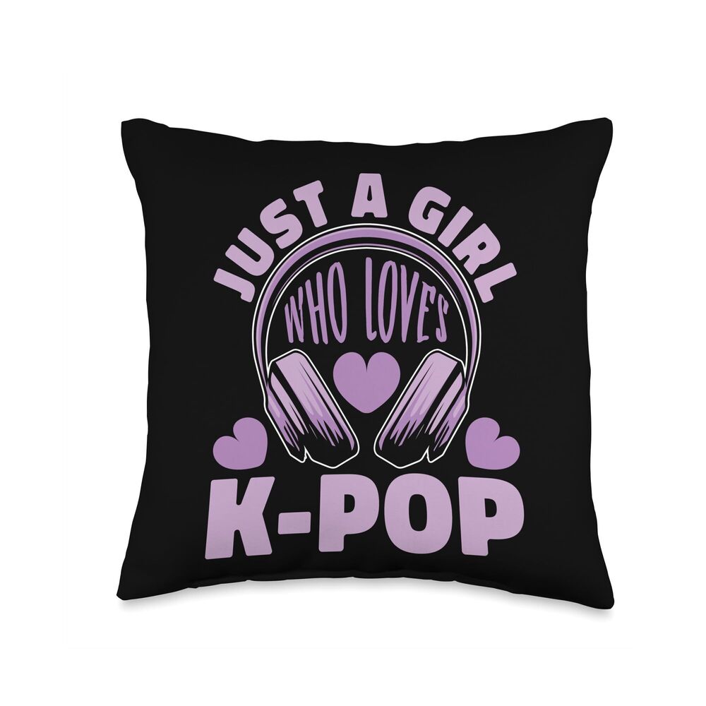 4666 K-Pop Korean Pop - Just A Girl Who Loves K-Pop Throw Pillow